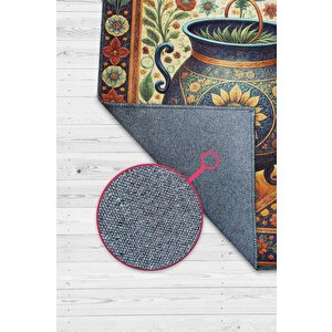 Cadı Kazanı Korku Temalı Salon Halısı Çiçekli Renkli Oturma Odası Halısı Cadı Kazanı Halısı 120x180 cm