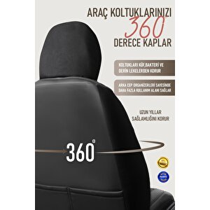 Toyota Corolla Terra E140 2002-2006 Uyumlu Lüx Deri Oto Koltuk Kılıfı Ön Arka Takım Diamond Siyah Beyaz