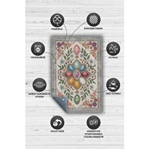 Homshtag Ay Taşı Halısı Çok Renkli Enerji Taşı Figürlü Halı Spiritüel Temalı Modern Halı