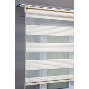 Pileli Krem Zebra Stor Kaliteli Güneşlik Perdeler 190x200 cm