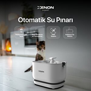 Akıllı Otomatik Çelik Kedi Mama Kabı Besleme Kasesi Otomatik Bataryalı Şarjlı Sensörlü Su Pınarı Sebili Ve Yedek Filtre 3'lü Pet Ürünleri Seti