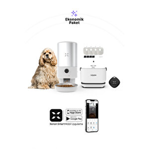 Akıllı Çelik Mama Kabı, Smart Tag, Bataryalı Su Pınarı Ve Filtre 4'lü Pet Seti