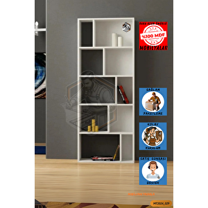 Tamamı Mdf 10 Bölmeli Boy Kitaplık Salon / Yatak Odası / Çalışma Odası / Ofis