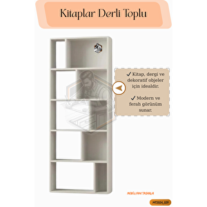 Tamamı Mdf 10 Bölmeli Boy Kitaplık Salon / Yatak Odası / Çalışma Odası / Ofis