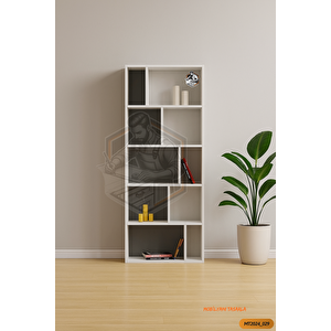 Tamamı Mdf 10 Bölmeli Boy Kitaplık Salon / Yatak Odası / Çalışma Odası / Ofis