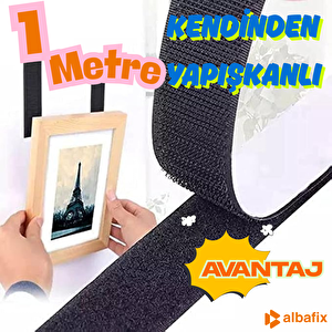 Kendinden Yapışkanlı Cırt Bant 2cmx1metre Siyah