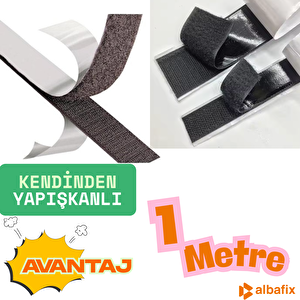 Kendinden Yapışkanlı Cırt Bant 2cmx1metre Siyah