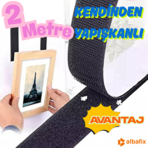 Kendinden Yapışkanlı Cırt Bant 2cmx2metre Siyah