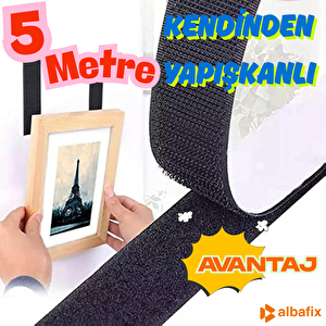 Kendinden Yapışkanlı Cırt Bant 2cmx5metre Siyah