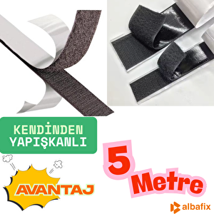Kendinden Yapışkanlı Cırt Bant 2cmx5metre Siyah