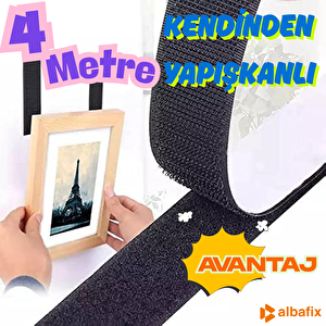 Kendinden Yapışkanlı Cırt Bant 2cmx4metre Siyah