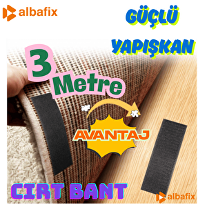 Kendinden Yapışkanlı Cırt Bant 2cmx3metre Siyah