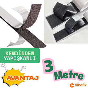 Kendinden Yapışkanlı Cırt Bant 2cmx3metre Siyah
