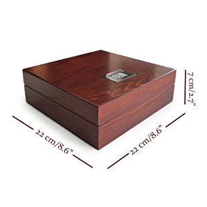 Mezmob Masif Yerli Sedir Ağacı Humidor Puro Kutusu Küçük Boy Dijital