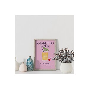 Dekoratif Çerçevesiz Poster Minimalist Amaretto Sour İllüstrasyonu 40x50 cm