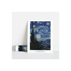 Dekoratif Çerçevesiz Poster Yıldızlı Geceler Vincent Van Gogh 30x40 cm