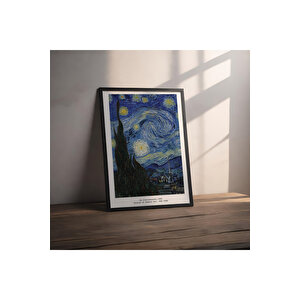 Dekoratif Çerçevesiz Poster Yıldızlı Geceler Vincent Van Gogh 30x40 cm