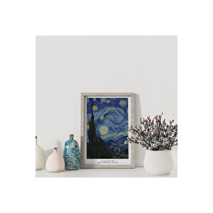 Dekoratif Çerçevesiz Poster Yıldızlı Geceler Vincent Van Gogh 30x40 cm