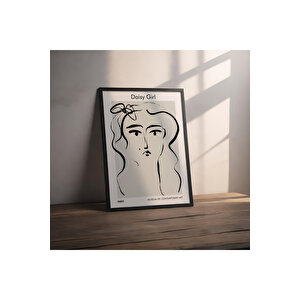 Dekoratif Çerçevesiz Poster Daisy Girl Soyut Çerçevesiz Tablo 40x50 cm