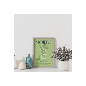 Dekoratif Çerçevesiz Poster Minimalist Mojito İllüstrasyonu 21x30 cm