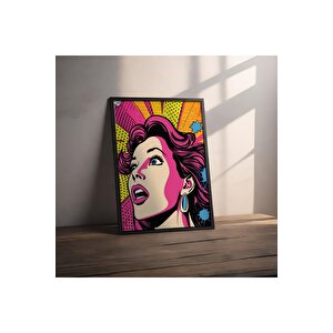 Dekoratif Çerçevesiz Poster Pop Art Comic Women Çerçevesiz Tablo 40x50 cm