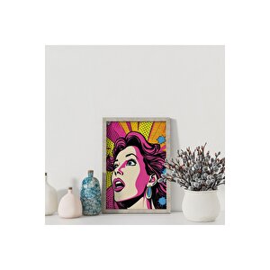 Dekoratif Çerçevesiz Poster Pop Art Comic Women Çerçevesiz Tablo 40x50 cm