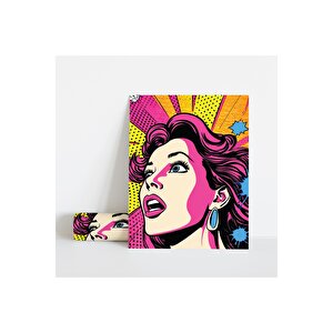 Dekoratif Çerçevesiz Poster Pop Art Comic Women Çerçevesiz Tablo 40x50 cm