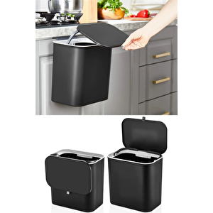 15 Litre Fonksiyonel Kapaklı Banyo Mutfak Tezgahüstü Çöp Kovası Dolap Duvar Aparatlı 15 Lt.
