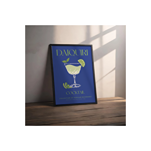 Dekoratif Çerçevesiz Poster Minimalist Daiquiri Kokteyl İllüstrasyonu 50x70 cm