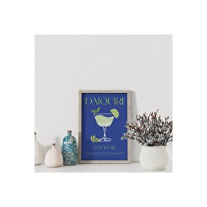 Dekoratif Çerçevesiz Poster Minimalist Daiquiri Kokteyl İllüstrasyonu 50x70 cm