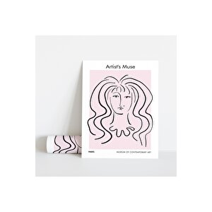Dekoratif Çerçevesiz Poster Artist Muse  Soyut Çerçevesiz Tablo 50x70 cm