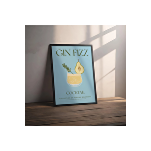 Dekoratif Çerçevesiz Poster Minimalist Paloma Kokteyl İllüstrasyonu 21x30 cm