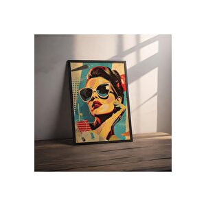 Dekoratif Çerçevesiz Poster Pop Art Kadın Çerçevesiz Tablo 40x50 cm