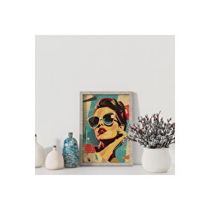Dekoratif Çerçevesiz Poster Pop Art Kadın Çerçevesiz Tablo 40x50 cm
