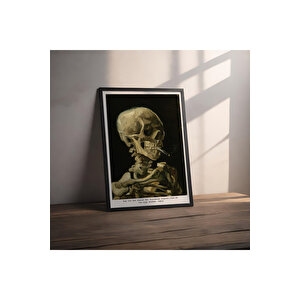 Dekoratif Çerçevesiz Poster Sigara İçen Kafatası Vincent Van Gogh 13x18 cm