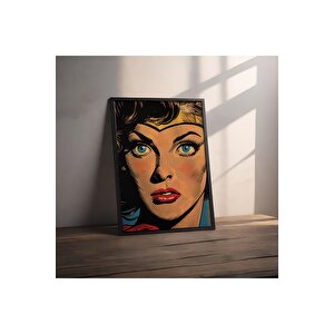 Dekoratif Çerçevesiz Poster Pop Art Taçlı Kadın Çerçevesiz Tablo 21x30 cm