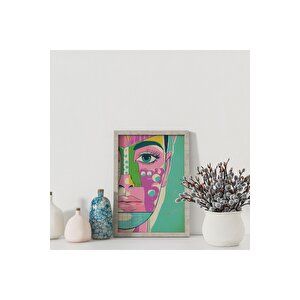 Dekoratif Çerçevesiz Poster Pop Art Yüz Çerçevesiz Tablo 50x70 cm