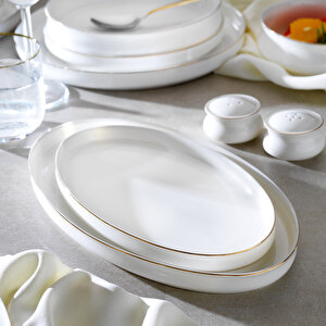 Superfine Bone Lumiere Yemek Takımı 56 Parça-gold