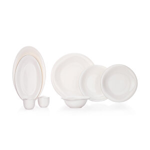 Schafer Superfine Bone Elixir Yemek Takımı 56 Parça-platin