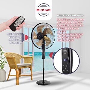 Mirkraft Fs-k5018 18'' Dc Motor 5 Metal Kanatlı Uzaktan Kumandalı Ayaklı Vantilatör