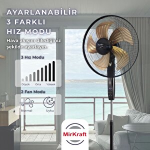 Mirkraft Fs-k5018 18'' Dc Motor 5 Metal Kanatlı Uzaktan Kumandalı Ayaklı Vantilatör