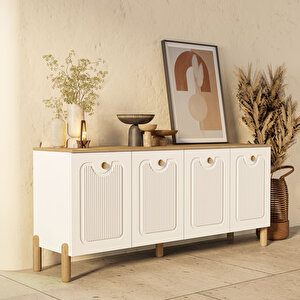 1740 Napoli 180 Cm (membran Mdf Kapaklı) Bohem Konsol Sepet - Beyaz