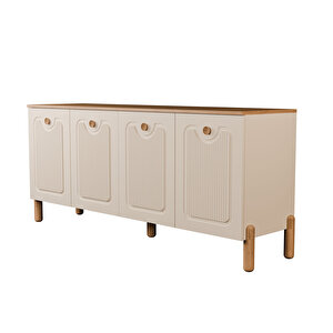 1740 Napoli 180 Cm (membran Mdf Kapaklı) Bohem Konsol Sepet - Beyaz