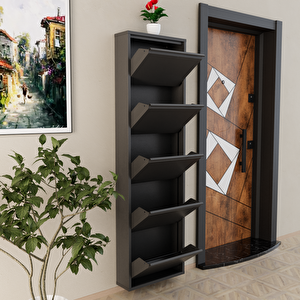 5 Kapaklı Metal Ayakkabılık Antrasit