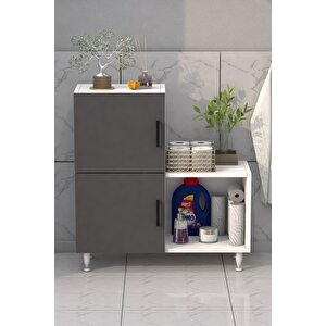 2 Kapaklı L Çok Amaçlı Banyo Dolabı Antrasit