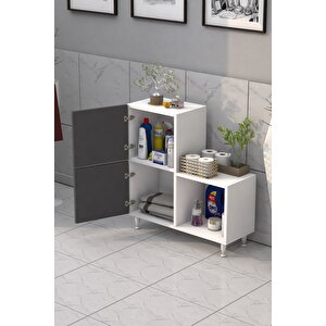 2 Kapaklı L Çok Amaçlı Banyo Dolabı Antrasit