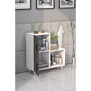 2 Kapaklı L Çok Amaçlı Banyo Dolabı Antrasit