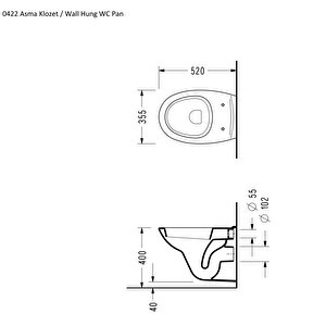 Serel Basic 52 Cm Asma Klozet+serel Fulya Akdeniz Thermoplast Klozet Kapağı