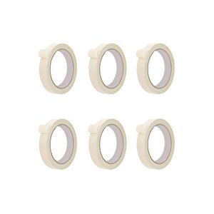 6 Adet Maskeleme Bandı Boya Bandı 18mm X 25 Metre  kağıt Bant