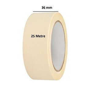 6 Adet Maskeleme Bandı Boya Bandı 36mm X 25m  kağıt Bant